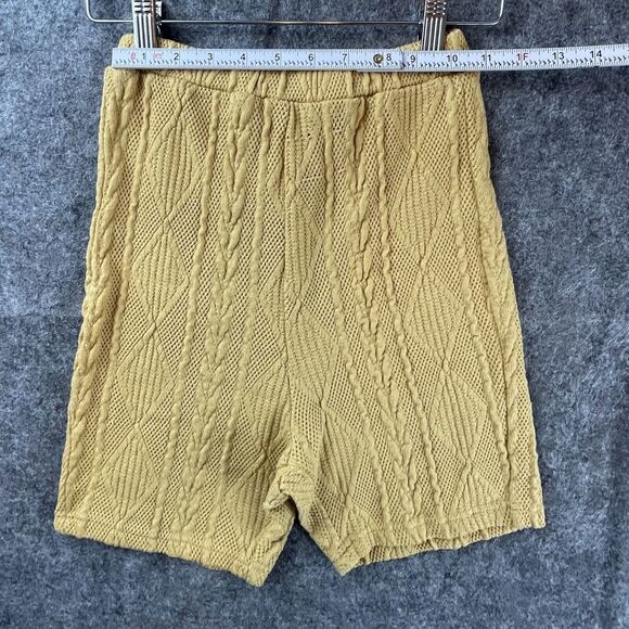 Sabo Knit Set Womens XS Yellow Cable Knit Stretch Shorts Sweater - Picture 4 of 7